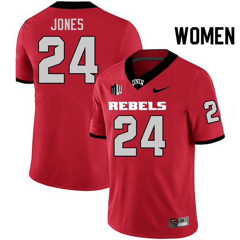 Women #24 Darrien Jones UNLV Rebels College Football Jerseys Stitched-Scarlet